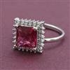 American Diamond Adjustable Ring with Rhodium Plating