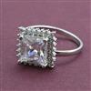 American Diamond Adjustable Ring with Rhodium Plating