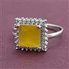 American Diamond Adjustable Ring with Rhodium Plating