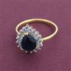 American Diamond Adjustable Ring with 2 Tone Plating