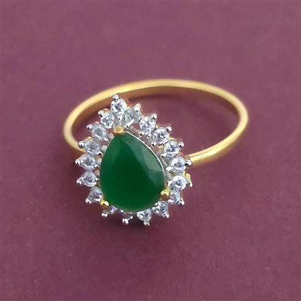American Diamond Adjustable Ring with 2 Tone Plating
