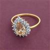 American Diamond Adjustable Ring with 2 Tone Plating