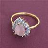 American Diamond Adjustable Ring with 2 Tone Plating