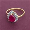 American Diamond Adjustable Ring with 2 Tone Plating