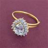 American Diamond Adjustable Ring with 2 Tone Plating