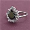 American Diamond Adjustable Ring with Rhodium Plating