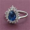 American Diamond Adjustable Ring with Rhodium Plating