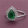 American Diamond Adjustable Ring with Rhodium Plating