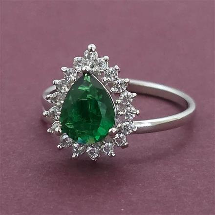 American Diamond Adjustable Ring with Rhodium Plating