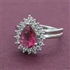 American Diamond Adjustable Ring with Rhodium Plating