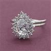 American Diamond Adjustable Ring with Rhodium Plating