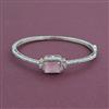 American Diamond Openable kada with Rhodium Plating