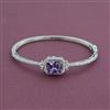 American Diamond Openable kada with Rhodium Plating