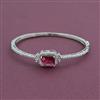 American Diamond Openable kada with Rhodium Plating