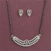 American Diamond Classic Mangalsutra with Rhodium Plating 2 Tone Plating