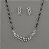 American Diamond Classic Mangalsutra with Rhodium Plating 2 Tone Plating