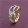 American Diamond Adjustable Ring with Rhodium Plating 2 Tone Plating
