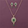 American Diamond Classic Pendant Set with 2 Tone Plating