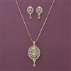 American Diamond Classic Pendant Set with 2 Tone Plating
