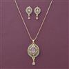 American Diamond Classic Pendant Set with 2 Tone Plating