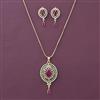 American Diamond Classic Pendant Set with 2 Tone Plating