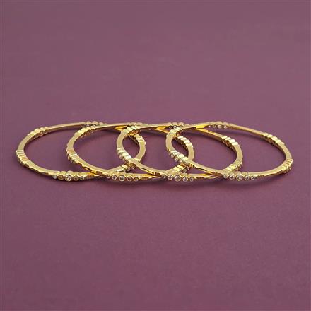 American Diamond 4 Pc Classic Bangles with Gold Plating