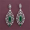 American Diamond Long Earring with Rhodium Plating