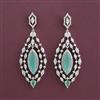 American Diamond Long Earring with Rhodium Plating