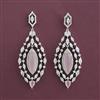 American Diamond Long Earring with Rhodium Plating