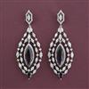 American Diamond Long Earring with Rhodium Plating
