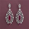 American Diamond Long Earring with Rhodium Plating