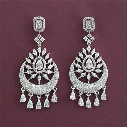 American Diamond Classic Earring with Rhodium Plating 2 Tone Plating Mehndi Plating