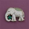 American Diamond Classic Brooch with Mehndi Plating