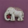 American Diamond Classic Brooch with Mehndi Plating