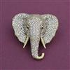 American Diamond Classic Brooch with Rhodium Plating Mehndi Plating
