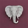 American Diamond Classic Brooch with Rhodium Plating Mehndi Plating
