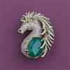 American Diamond Classic Brooch with Mehndi Plating