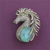 American Diamond Classic Brooch with Mehndi Plating
