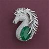 American Diamond Classic Brooch with Rhodium Plating