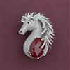 American Diamond Classic Brooch with Rhodium Plating