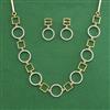 American Diamond Classic Necklace with Rhodium Plating 2 Tone Plating