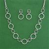 American Diamond Classic Necklace with Rhodium Plating 2 Tone Plating
