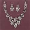 American Diamond Classic Necklace with Rhodium Plating