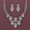 American Diamond Classic Necklace with Rhodium Plating