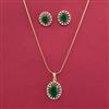American Diamond Classic Pendant Set with 2 Tone Plating