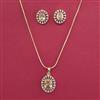 American Diamond Classic Pendant Set with 2 Tone Plating