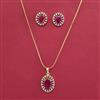 American Diamond Classic Pendant Set with 2 Tone Plating