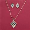 American Diamond Classic Pendant Set with 2 Tone Plating