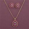 American Diamond Classic Pendant Set with 2 Tone Plating