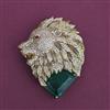 American Diamond Classic Brooch with Mehndi Plating
